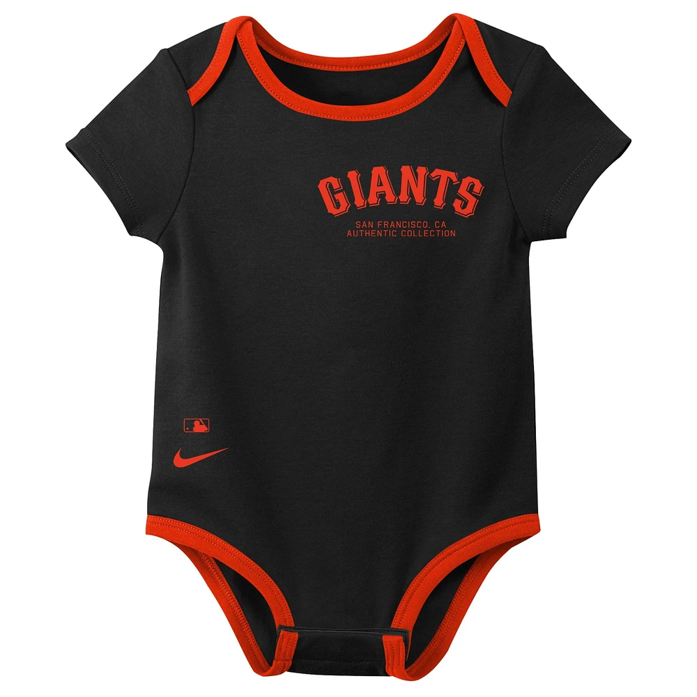 Newborn & Infant Nike San Francisco Giants Three-Pack Bodysuit Set