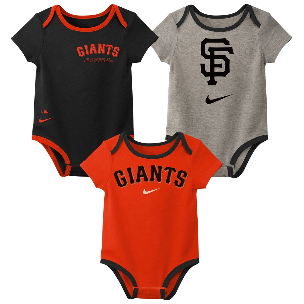 Newborn & Infant Nike San Francisco Giants Three-Pack Bodysuit Set