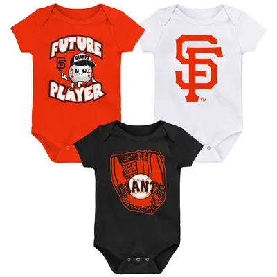 San Francisco Giants Newborn & Infant Minor League Player Three-Pack Bodysuit Set - Orange/Black/White