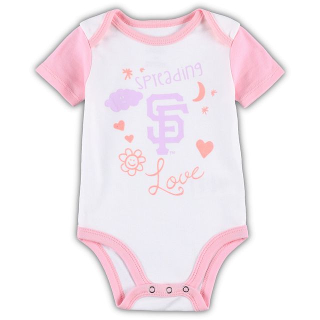 Nouveau-né et bébé blanc/rose San Francisco Giants Spreading Love Body & Tutu avec ensemble de leggings