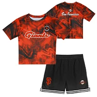 Ensemble de 2 pièces pour frappeur champ intérieur des Giants San Francisco Orange enfants d'âge préscolaire