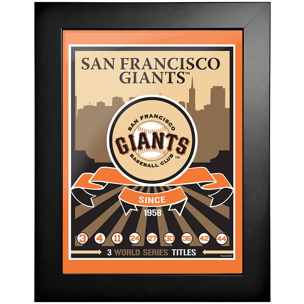 San Francisco Giants - 12'' x 16'' Collection Wins Encadrée Photo