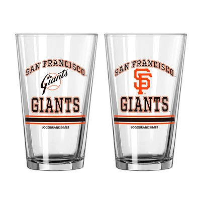 Géants de San Francisco 16oz. Verre à pinte, paquet de deux