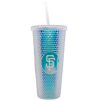 Géants de San Francisco 24oz. Gobelet de voyage clouté irisé avec paille