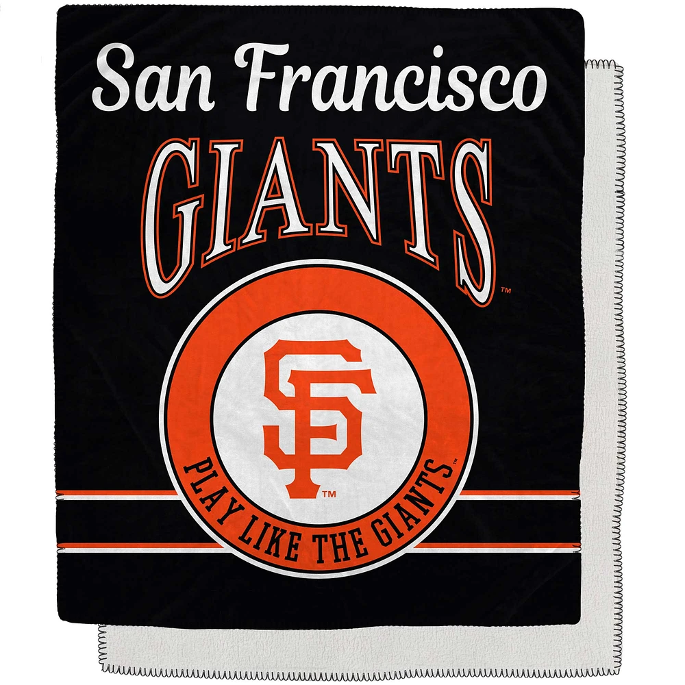 San Francisco Giants 50" x 60" Retro Emblem Flannel Fleece Sherpa Blanket