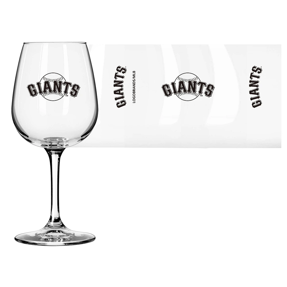 Verre à vin à pied de 12 oz avec logo des Giants de San Francisco