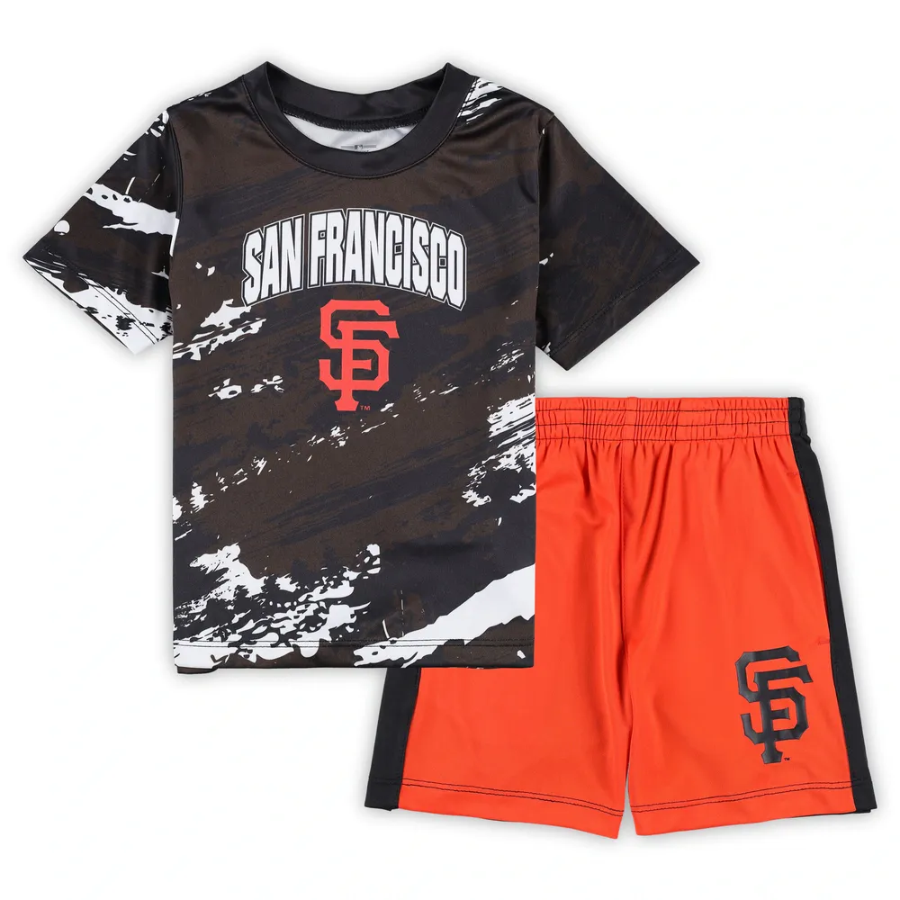 Lids San Francisco Giants Toddler Stealing Homebase 2.0 T-Shirt & Shorts  Set - Brown/Orange