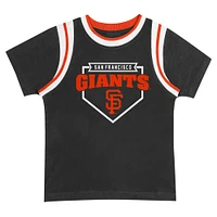 Ensemble t-shirt et short Loaded Fanatics pour tout-petits, noir/gris, San Francisco Giants Bases