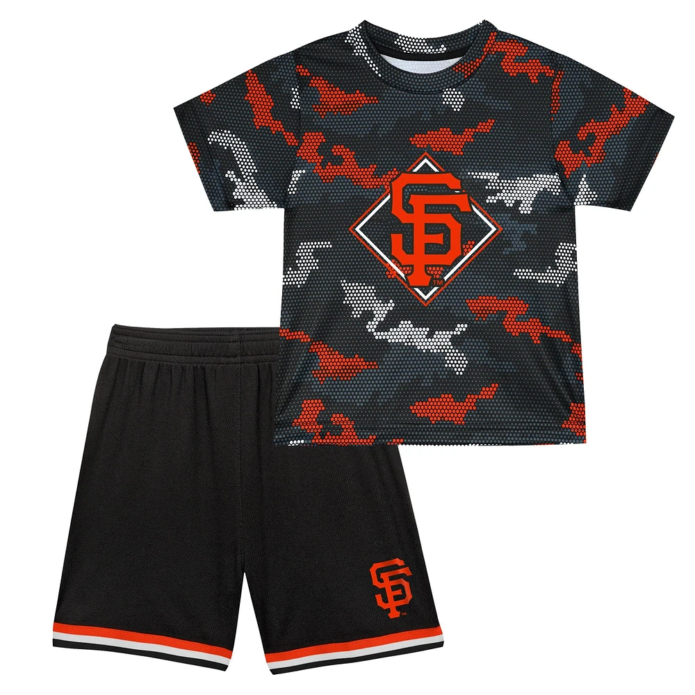 Toddler Fanatics Black San Francisco Giants Field Ball T-Shirt & Shorts Set