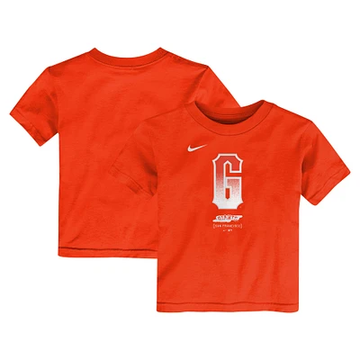 T-shirt Nike orange avec grand logo des Giants de San Francisco City Connect pour tout-petit