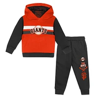 Ensemble sweat à capuche et pantalon de survêtement pour tout-petits orange/noir des San Francisco Giants