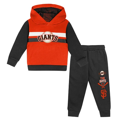 Ensemble sweat à capuche et pantalon de survêtement pour tout-petits orange/noir des San Francisco Giants