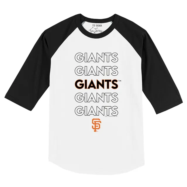 San Francisco Giants Tiny Turnip Youth Nacho Helmet 3/4-Sleeve Raglan T- Shirt - White/Black