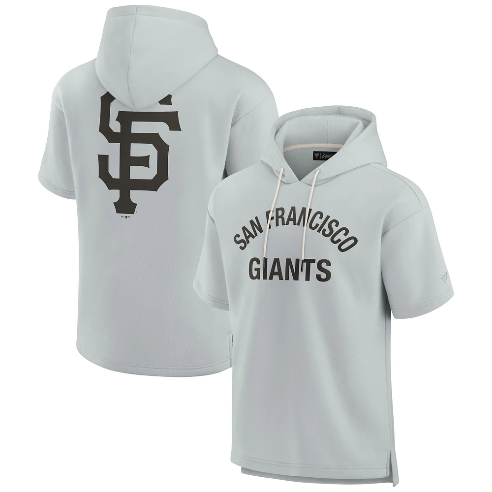 Sweat à capuche unisexe Fanatics Grey San Francisco Giants Elements en polaire super douce manches courtes