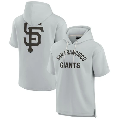 Unisex Fanatics Gray San Francisco Giants Elements Super Soft Fleece Short Sleeve Pullover Hoodie