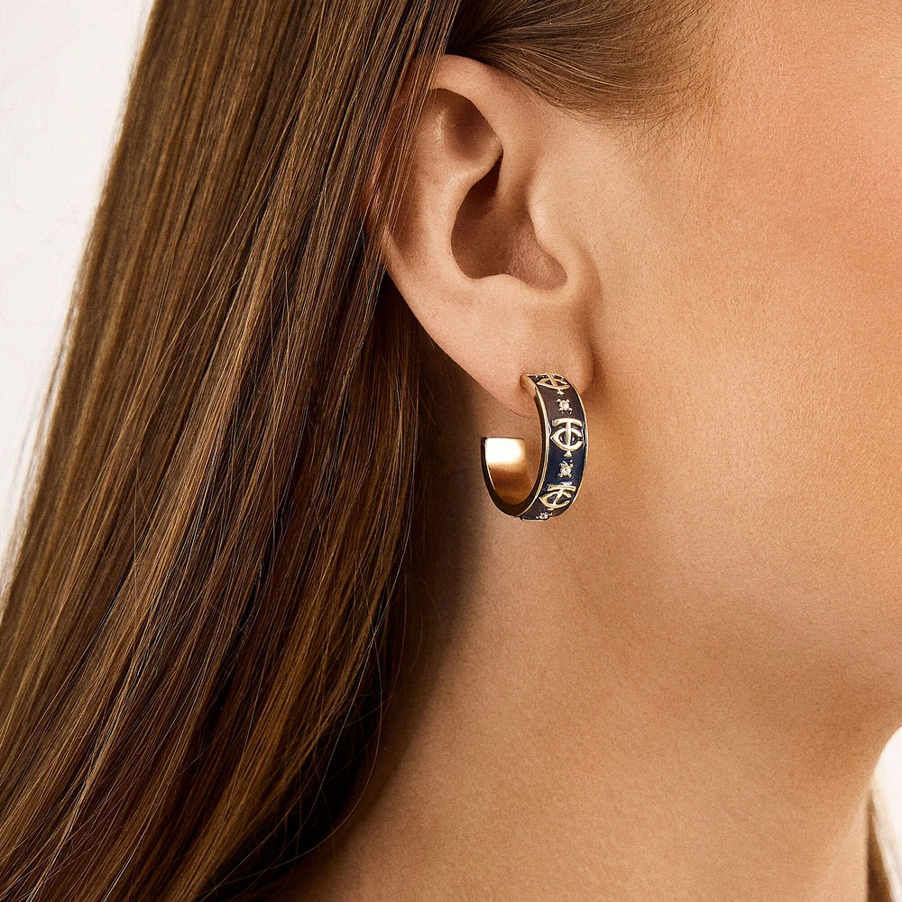 Boucles d'oreilles créoles en émail WEAR By Erin Andrews x BaubleBar des Giants de San Francisco