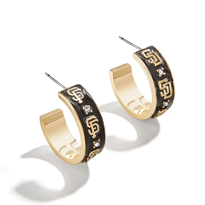 Boucles d'oreilles créoles en émail WEAR By Erin Andrews x BaubleBar des Giants de San Francisco
