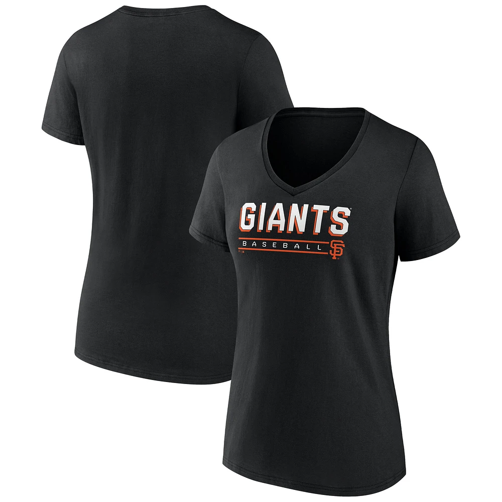 Women's Fanatics  Black San Francisco Giants V-Neck T-Shirt
