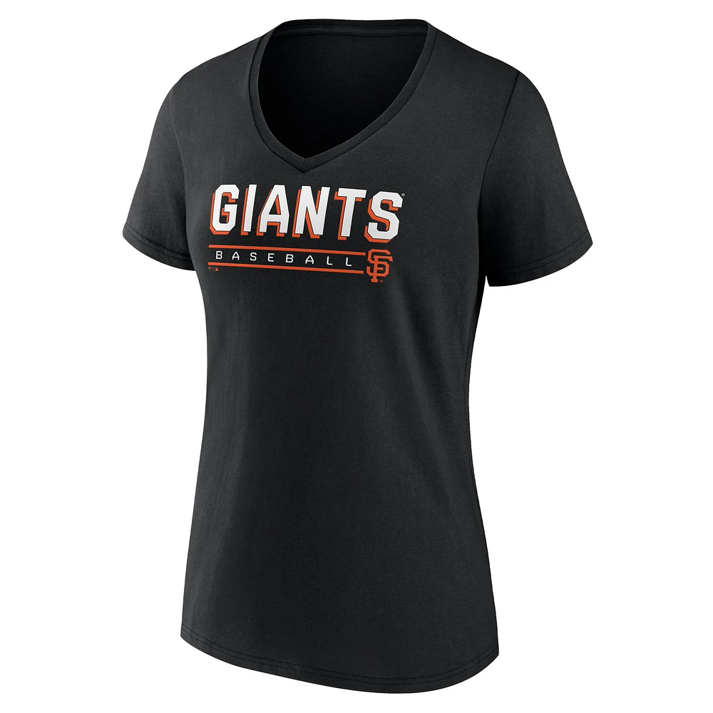 Women's Fanatics  Black San Francisco Giants V-Neck T-Shirt