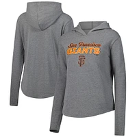 Sweat à capuche en polaire gris chiné Fanatics pour femmes des San Francisco Giants