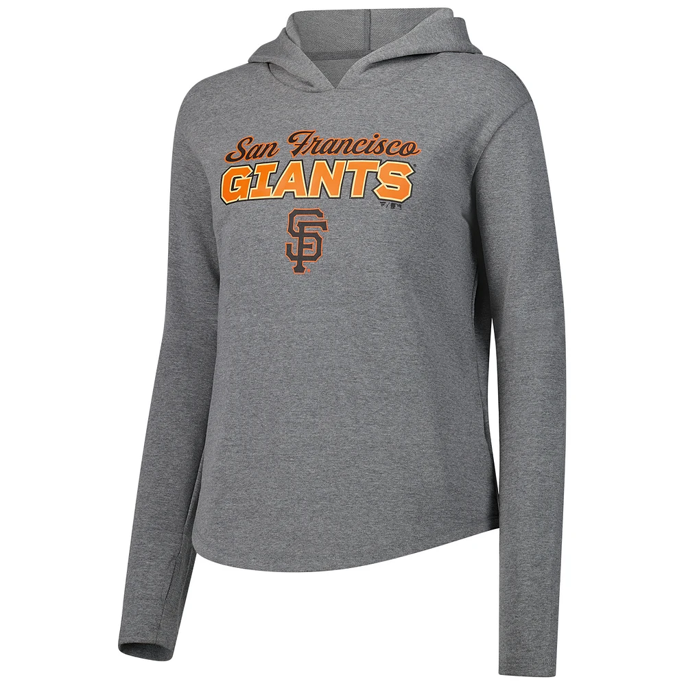 Sweat à capuche en polaire gris chiné Fanatics pour femmes des San Francisco Giants