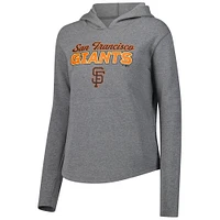 Sweat à capuche en polaire gris chiné Fanatics pour femmes des San Francisco Giants