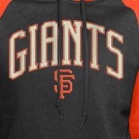 Sweat à capuche court manches raglan Cooperstown Collection de San Francisco Giants New Era pour femme, noir