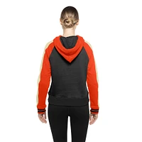 Sweat à capuche court manches raglan Cooperstown Collection de San Francisco Giants New Era pour femme, noir