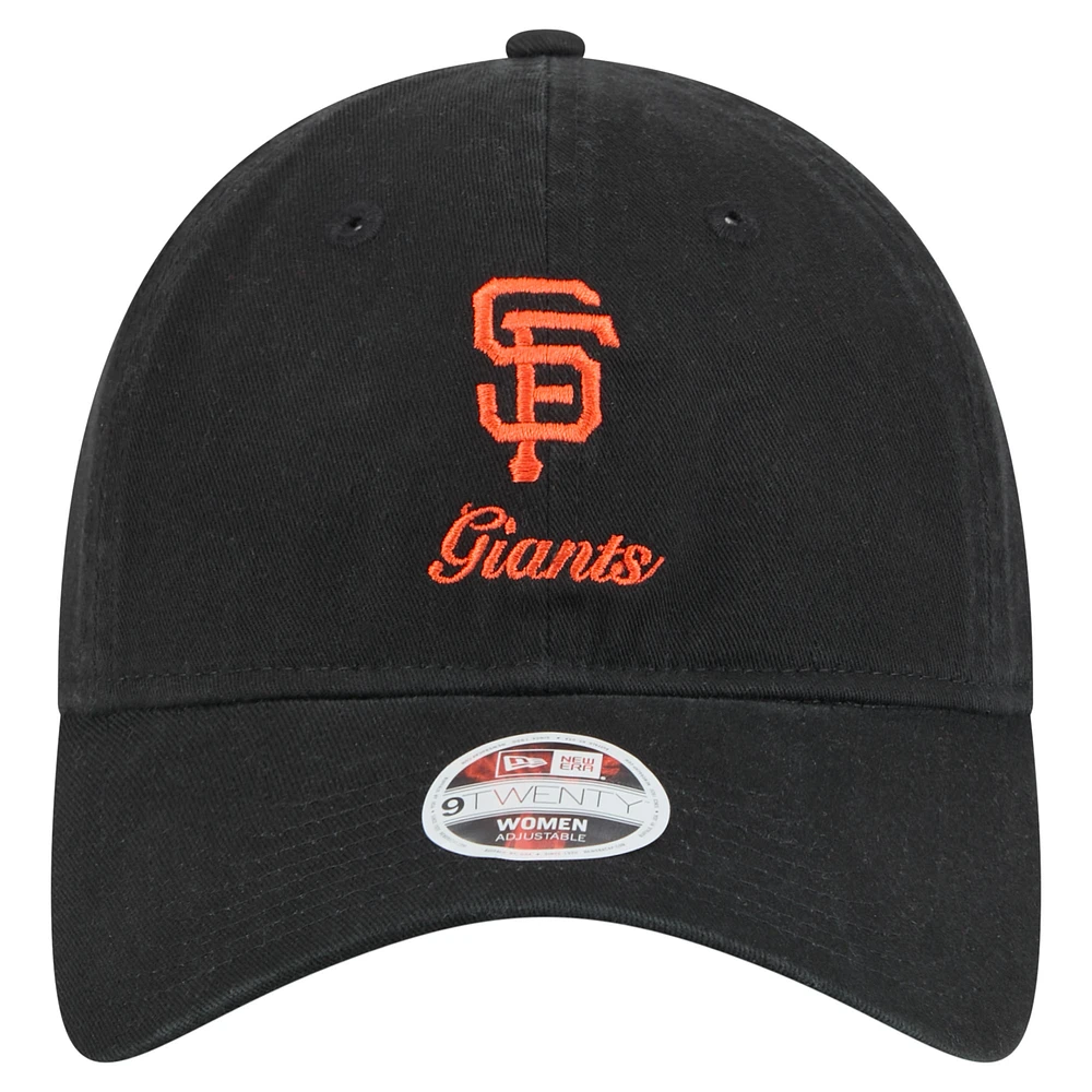 Women's New Era  Black San Francisco Giants Preppy Team 9TWENTY Adjustable Hat