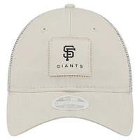 Casquette ajustable 9TWENTY à point carré beige clair New Era pour femme des Giants de San Francisco