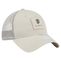 Casquette ajustable 9TWENTY à point carré beige clair New Era pour femme des Giants de San Francisco