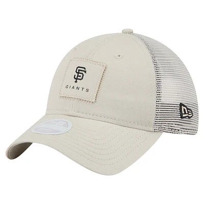 Casquette ajustable 9TWENTY à point carré beige clair New Era pour femme des Giants de San Francisco