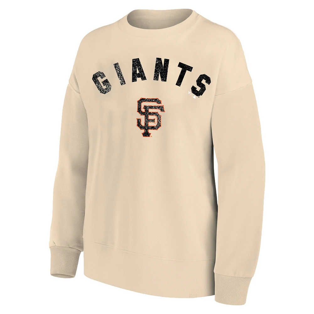 Sweat-shirt en molleton français grande taille Profile Oatmeal San Francisco Giants pour femme