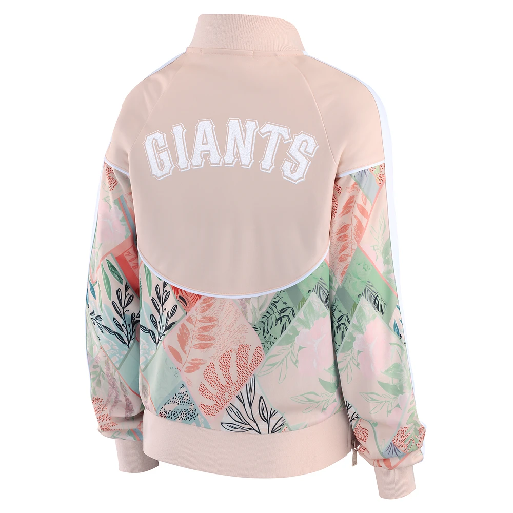 Veste de survêtement zippée entièrement raglan des Giants San Francisco pour femmes WEAR by Erin Andrews Sand