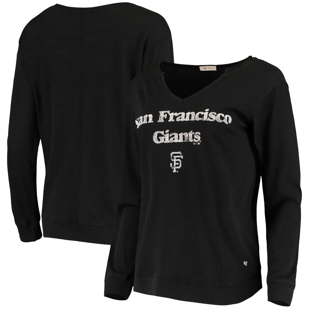 Lids San Francisco Giants '47 Women's Gamma Notch Neck Long Sleeve T-Shirt  - Black