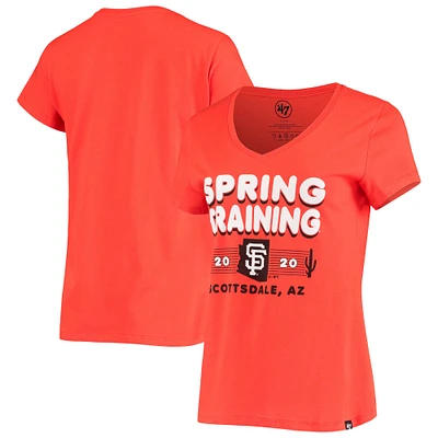 T-shirt à encolure en V Retro Bubble Rival '47 Orange San Francisco Giants 2020 Spring Training pour femme