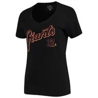 5th & Ocean by New Era Joe Panik Black San Francisco Giants Nom et numéro de script T-shirt à col en V