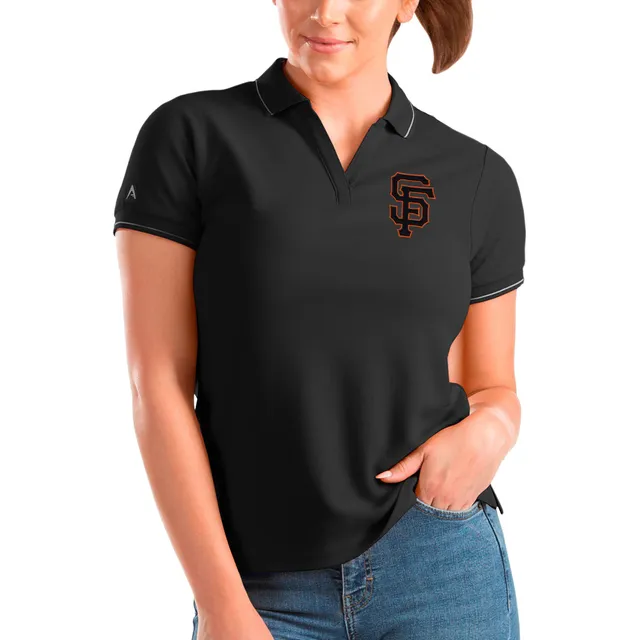 Men's Antigua White San Francisco Giants Metallic Affluent Polo