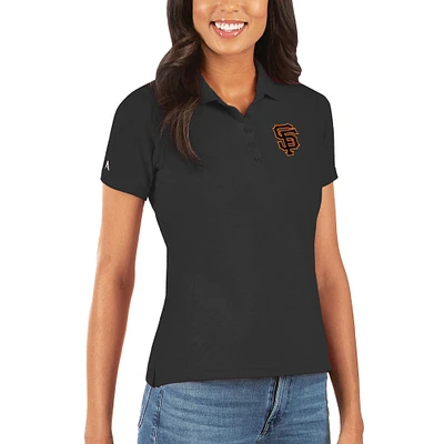Polo piqué Legacy noir Antigua pour femme des Giants de San Francisco