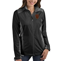Women's Antigua Black San Francisco Giants Revolve Full-Zip Jacket