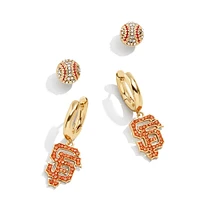 Ensemble de boucles d'oreilles pour femme BaubleBar San Francisco Giants Team