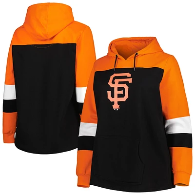 Sweat à capuche colorblock San Francisco Giants grande taille noir pour femme