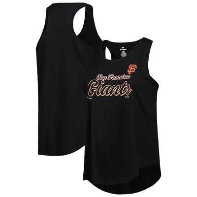 San Francisco Giants Women's Plus Scoop Neck Racerback Tank Top - Black