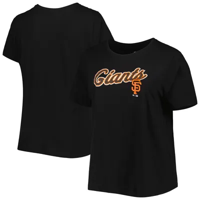 Women's San Francisco Giants White/Black Plus Size Colorblock T-Shirt