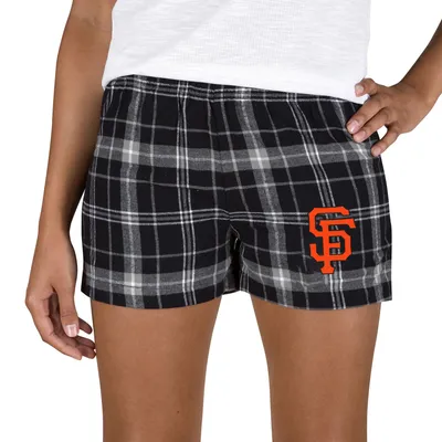 San Francisco Giants Concepts Sport Women's Ultimate Flannel Shorts - Black/Gray