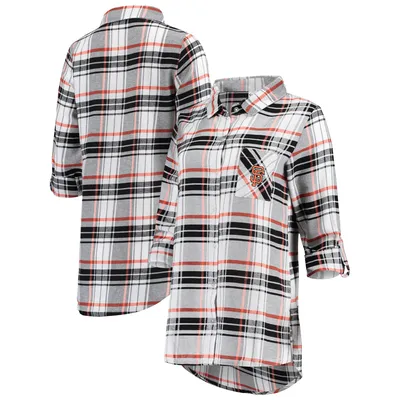 Philadelphia Eagles Concepts Sport Women's Plus Size Breakout Flannel  Nightshirt - Midnight Green/Black