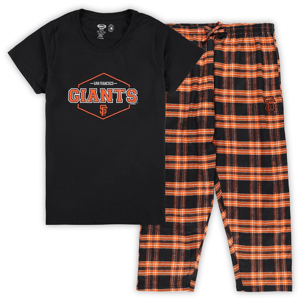 Ensemble de nuit avec écusson pour femmes Concepts Sport Noir/Orange Giants San Francisco