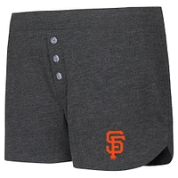 Women's Concepts Sport  Black San Francisco Giants Meter Knit Long Sleeve T-Shirt & Shorts Set