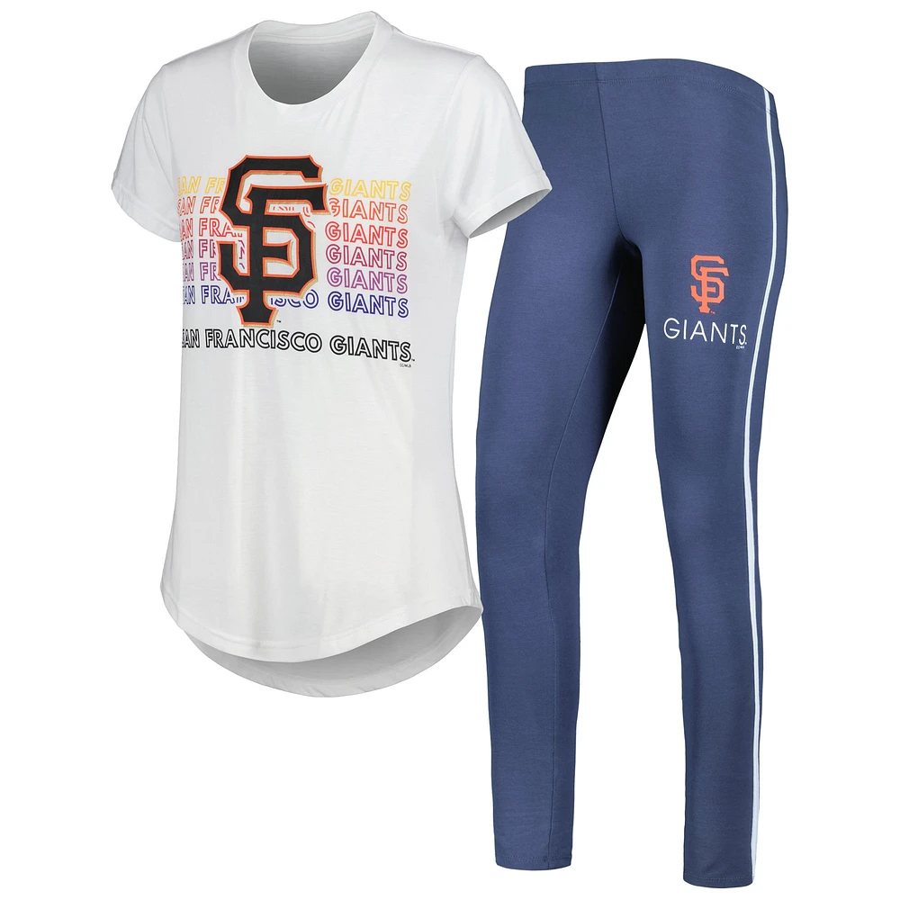 Concepts Sport T-shirt et legging San Francisco Giants Sonata gris anthracite/blanc pour femme