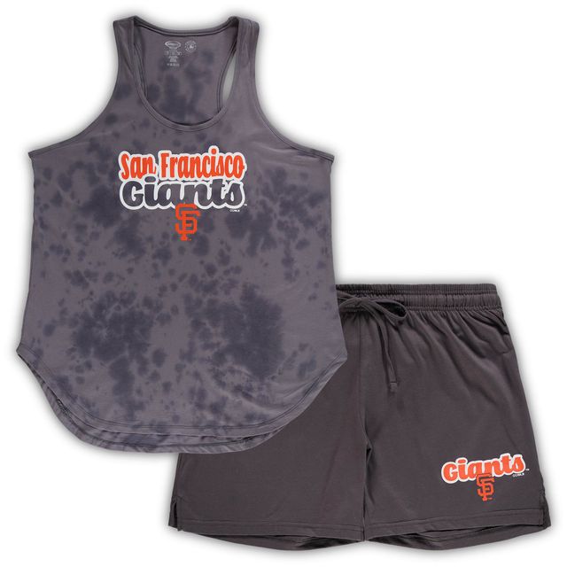 Ensemble de nuit Concepts Sport Charcoal San Francisco Giants pour femmes, débardeur et short Cloud grande taille